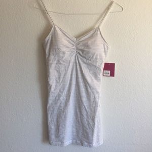 B&W Fitted Striped Camisole with Built-In Bra